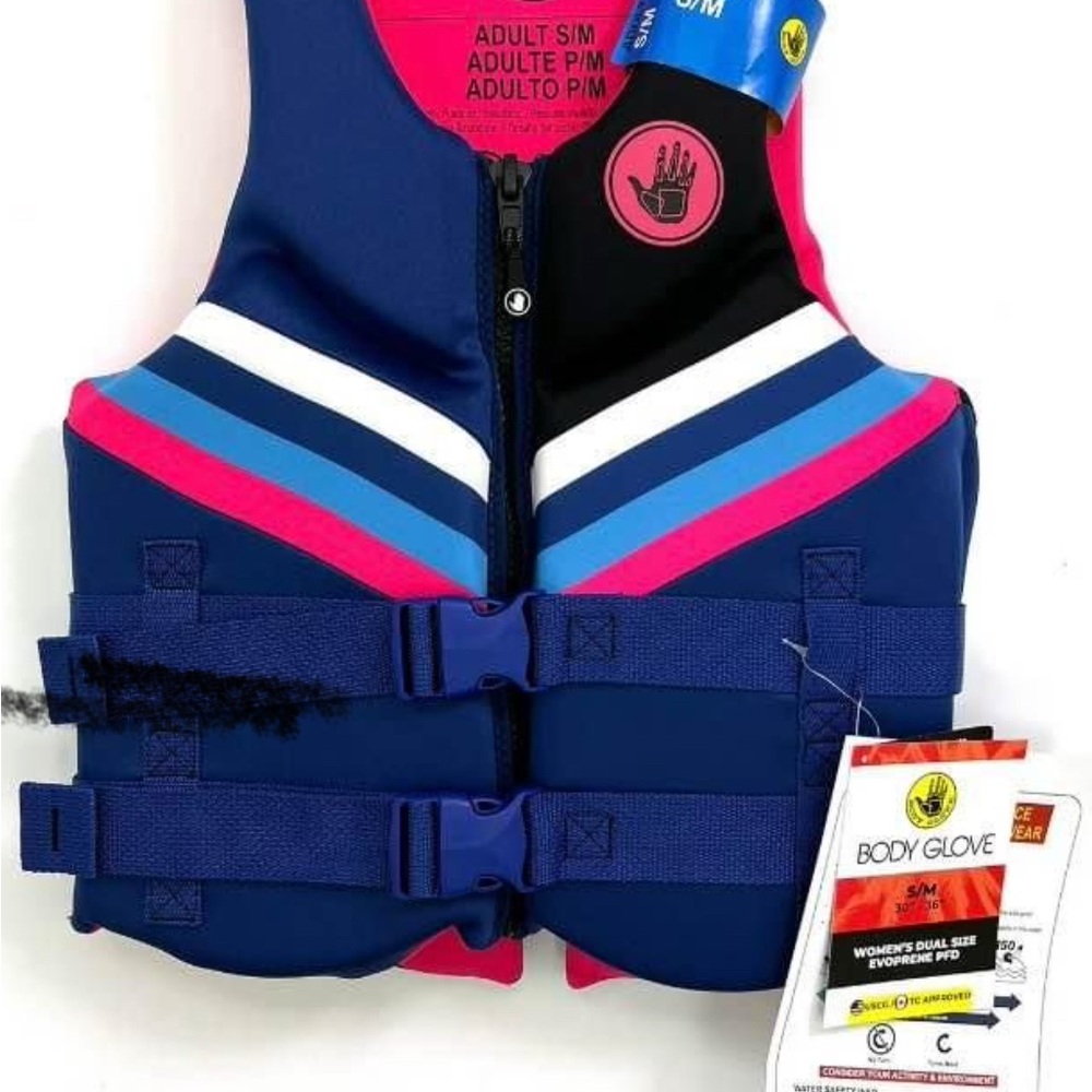 Body Glove Women's Life Vest in Blue and Pink Size Small 30”-36”